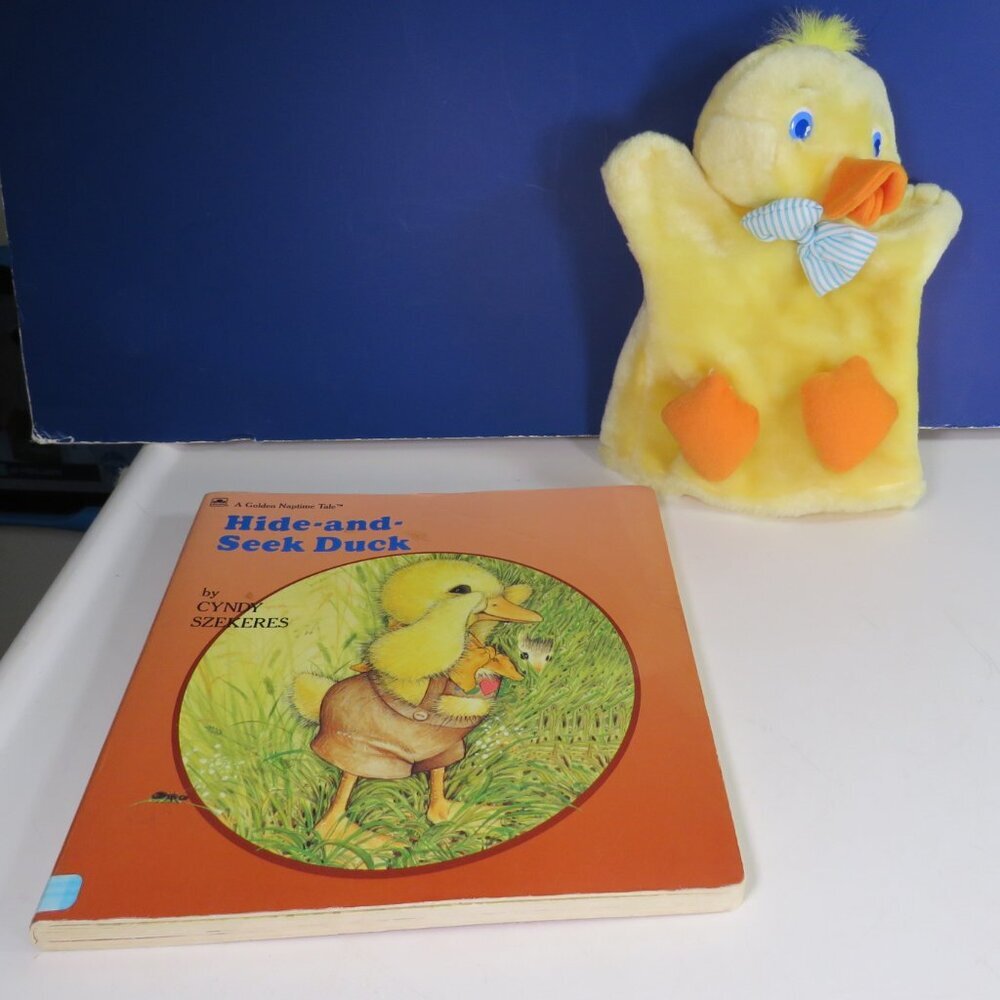 Hide and Seek Duck by Cyndy Szekers & Vintage Duck Puppet